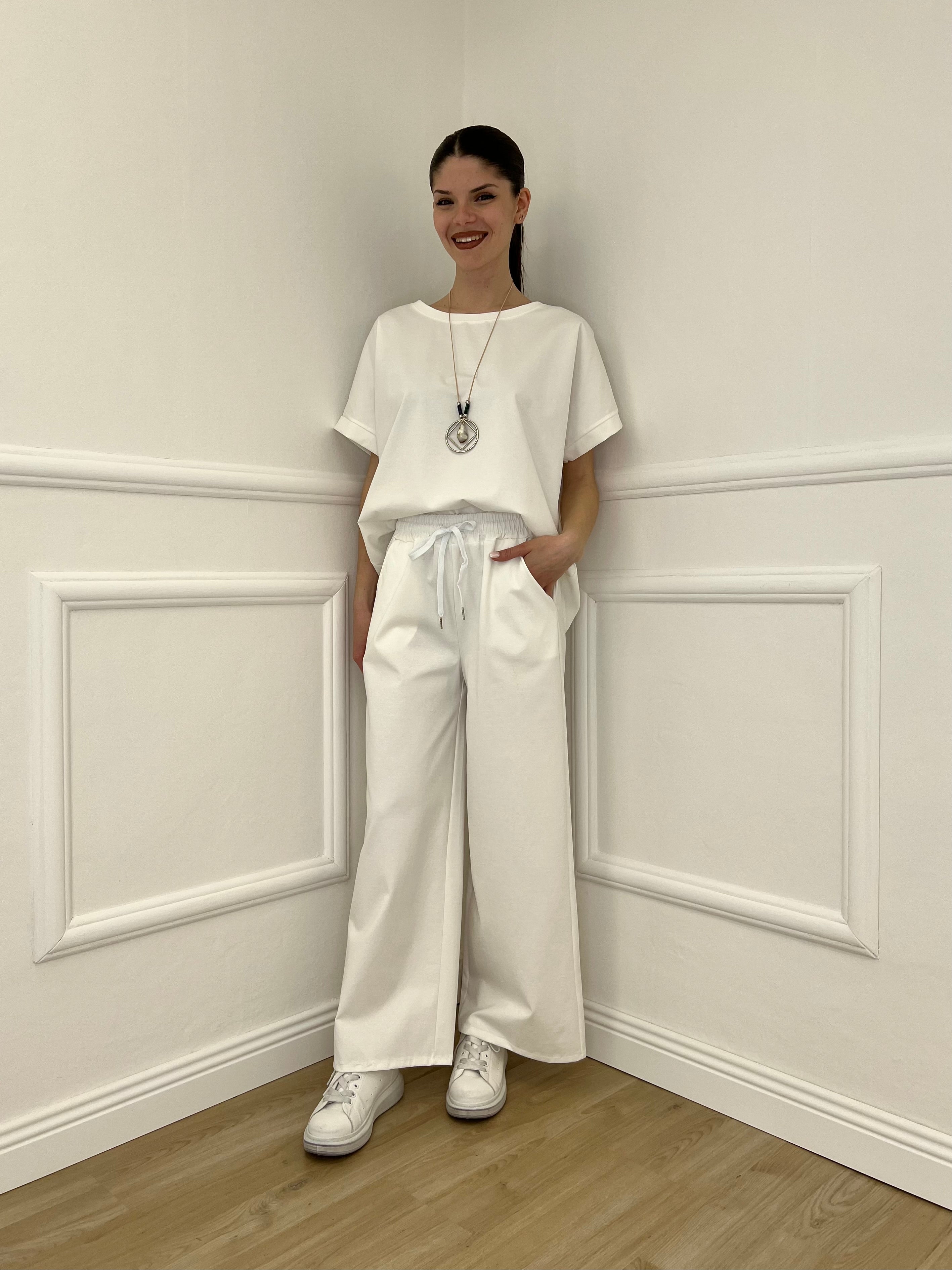 Panta Palazzo Punto Milano 8178 Bianco