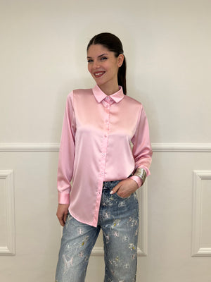 Camicia Basic in Satin 24244 Rosa