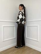 Jeans Palazzo T1001-1 Marrone