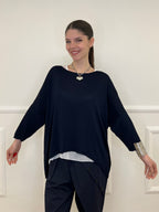 Twin Set Maxi Maglia e Canotta 53716 Blu