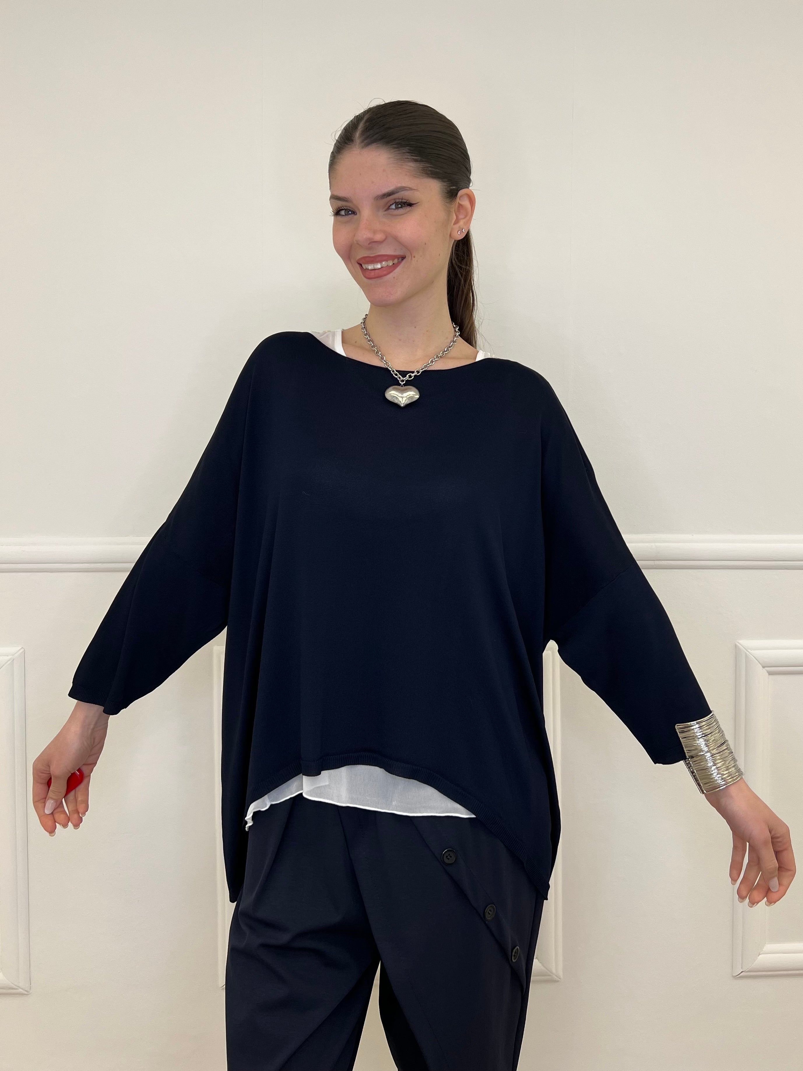 Twin Set Maxi Maglia e Canotta 53716 Blu