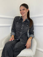 Camicia Denim YF3336 Grigio - Bazar Abbigliamento