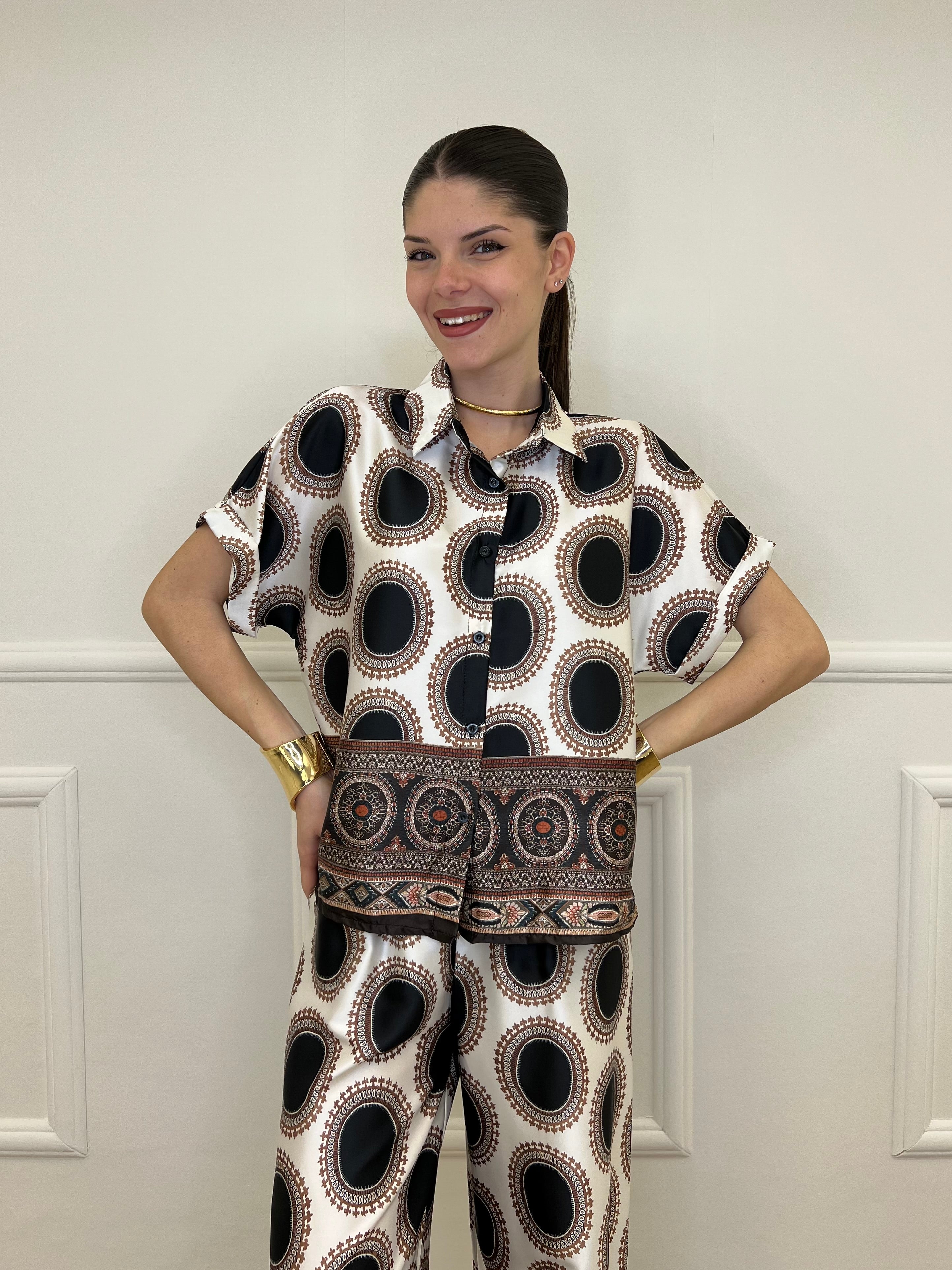 Camicia Etnica Satin 9278 Nero
