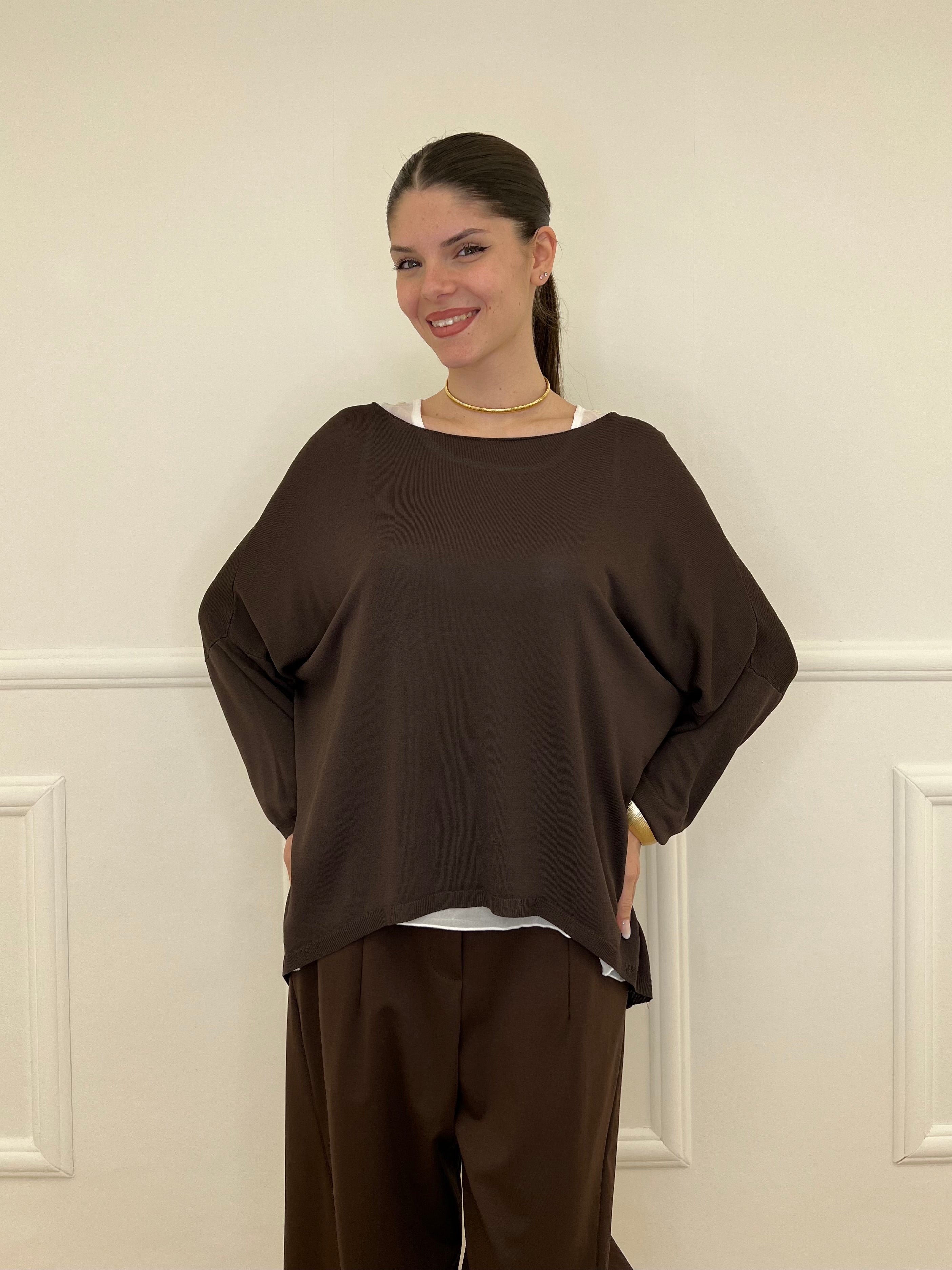 Twin Set Maxi Maglia e Canotta 53716 Moro