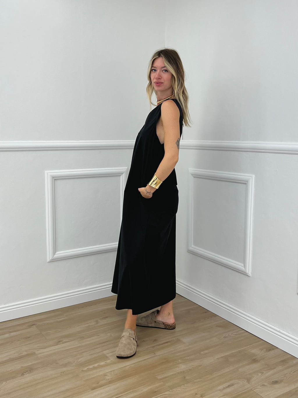 Abito Sfondo Piega 83381 Nero