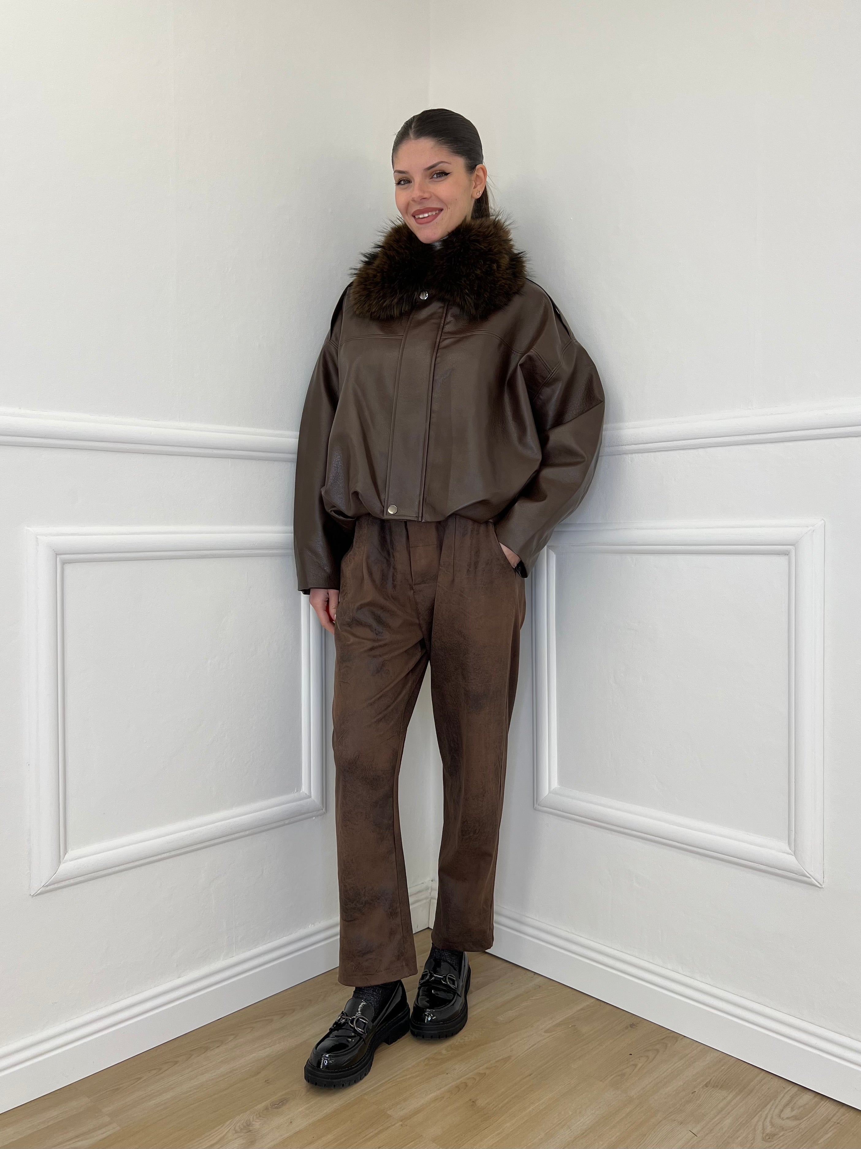 Bomber Collo Pelliccia 19279 Moro