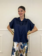 Completo Satin Pantalone Fantasia 17397 Blu