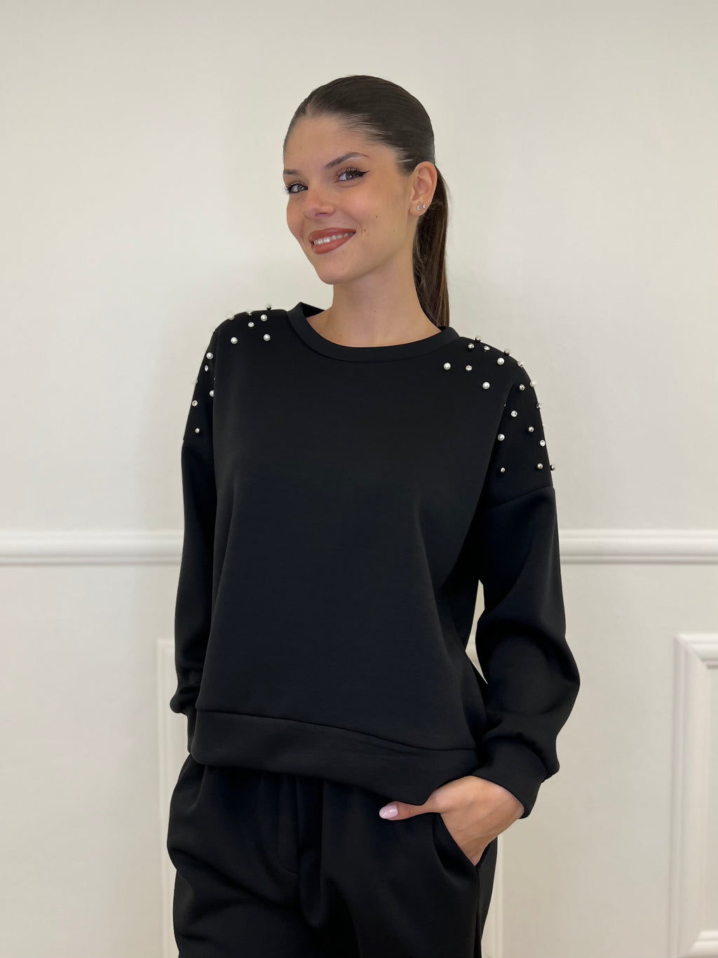 Felpa Gioiello 2441 Nero - Bazar Abbigliamento