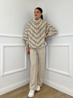 Pelliccia Chevron C037 Ecru