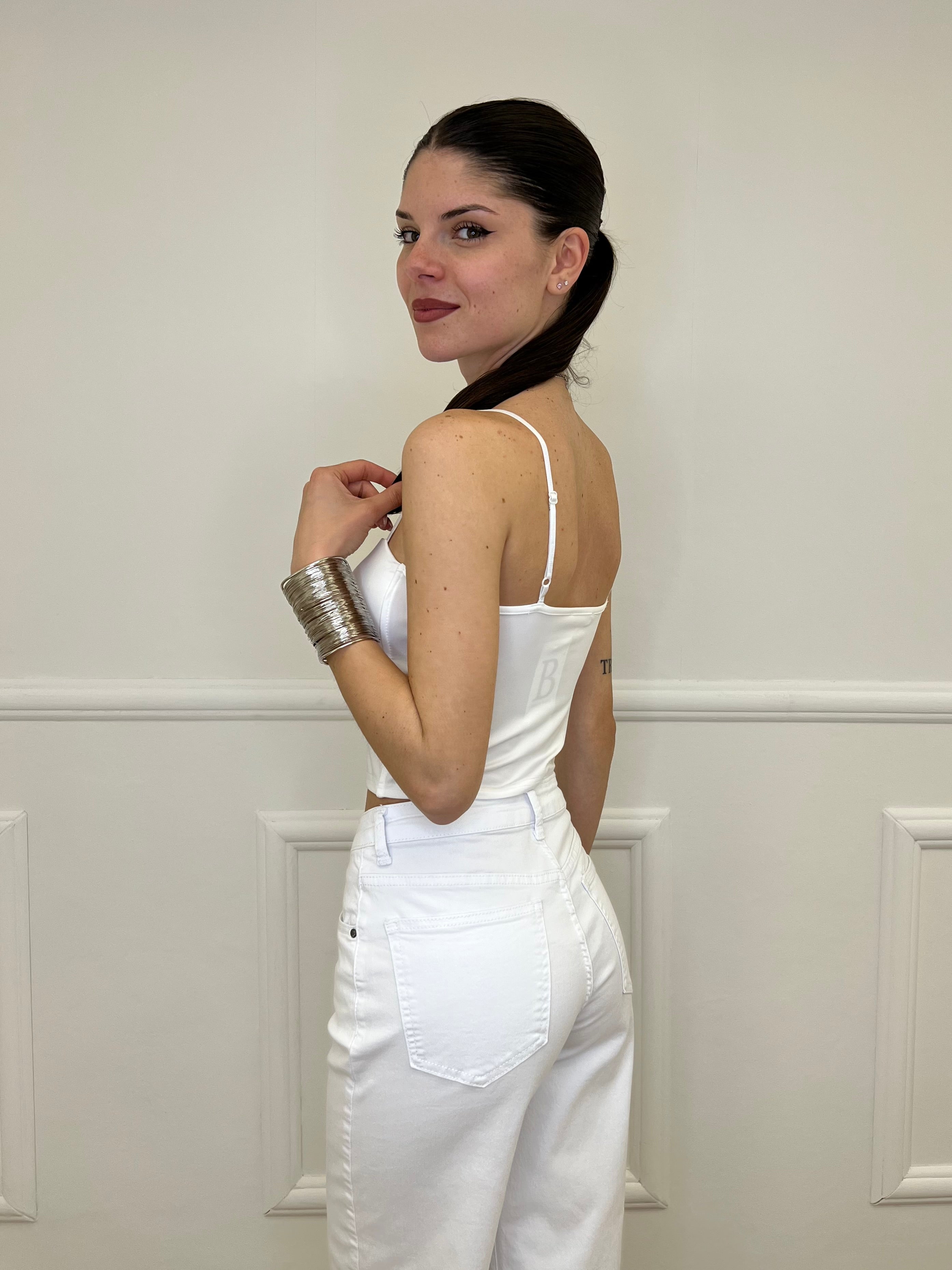 Top Con Spalline 25206 Bianco