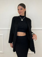 Cardigan Effetto Mohair 633 Nero