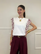 T-shirt Maniche a Righe 1960 Bordeaux