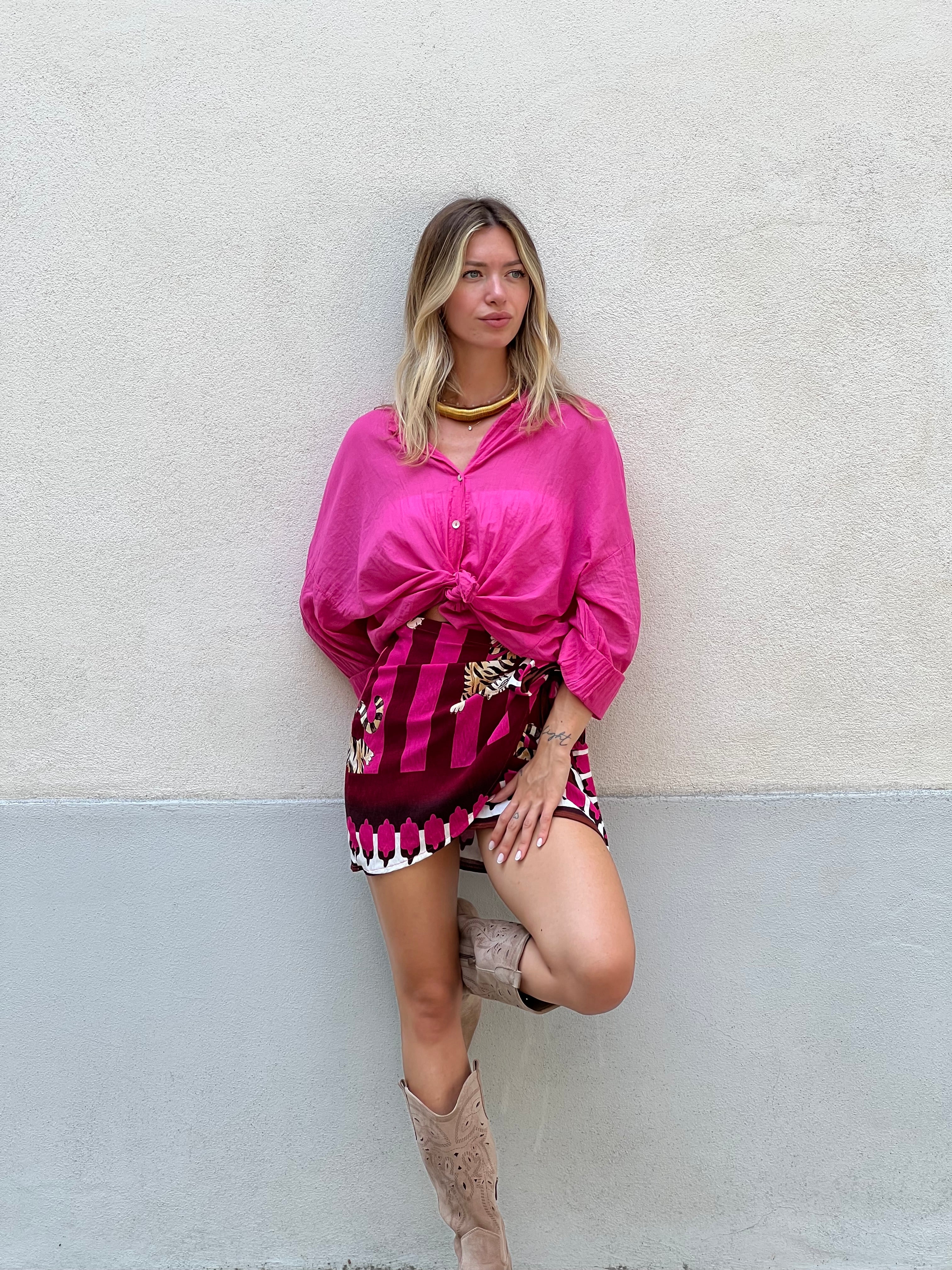Gonna Pareo Tigre Righe BM196 Magenta