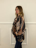 Camicia Chiffon Fantasia Fiocco 2836 Blu