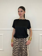 Maglietta In Raso Di Viscosa 82008 Nero