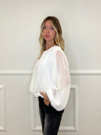 Blusa Georgette Palloncino 22017 Bianco