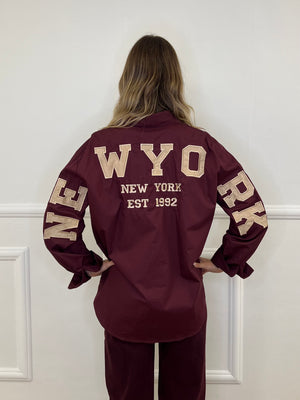 Camicia Over New York 9876 Burgundy