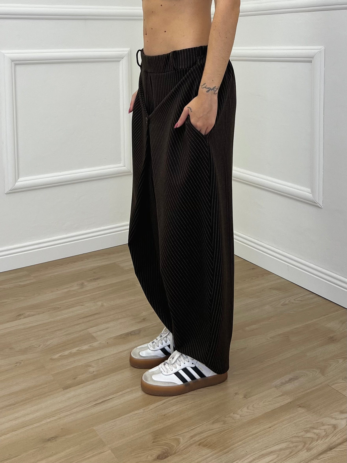 Pantalone Gessato Portafoglio PM 5970 Marrone