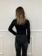 Camicia Pizzo Alamari 12314 Nero