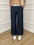 Pantalone Gaucho Chambray 9122 Blu