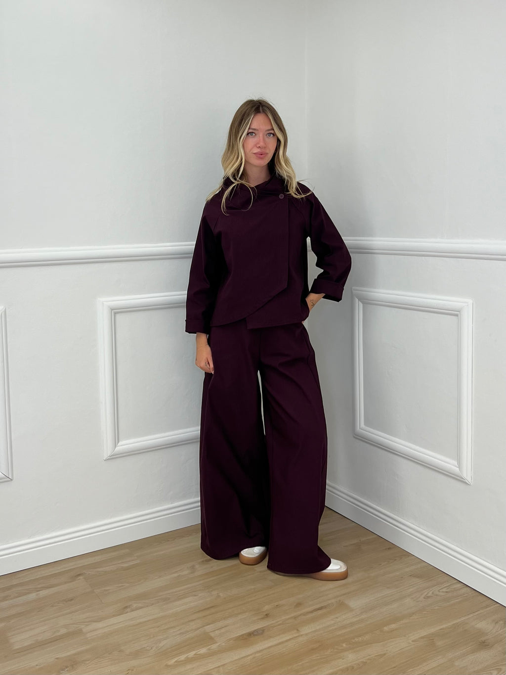 Giacca Diagonale Punto Milano 2661 Burgundy