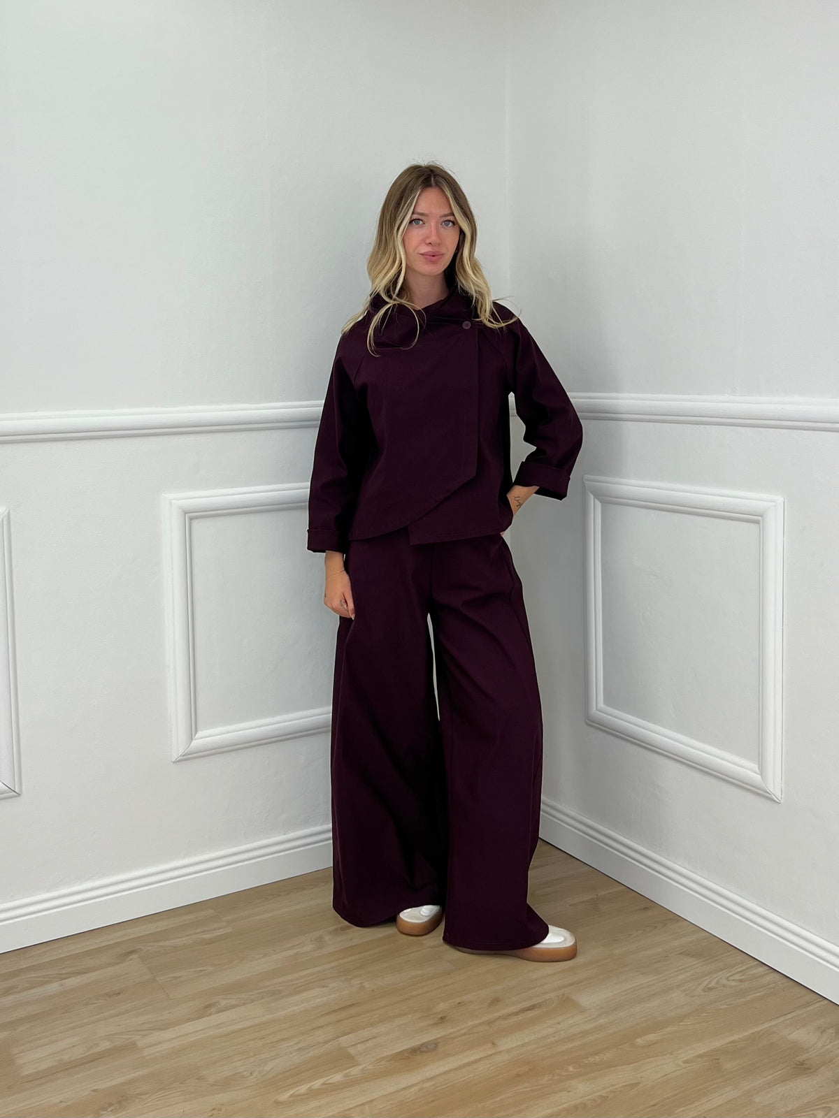 Giacca Diagonale Punto Milano 2661 Burgundy