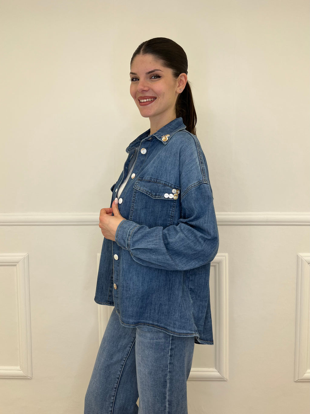 Camicia Denim Over Bottoni JC971
