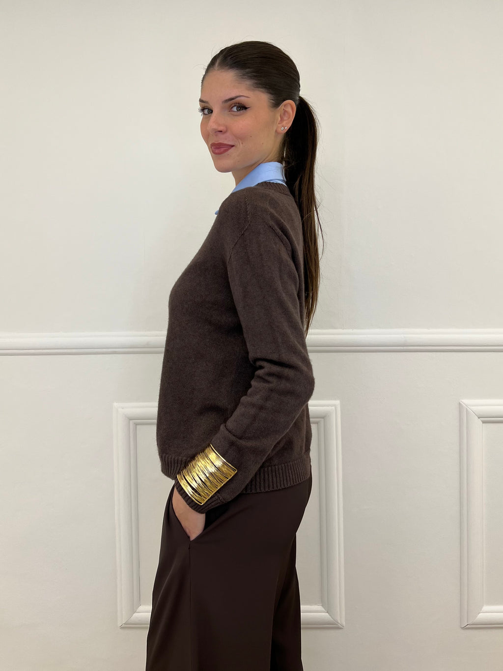 Pullover Basic Girocollo 1186 Moro