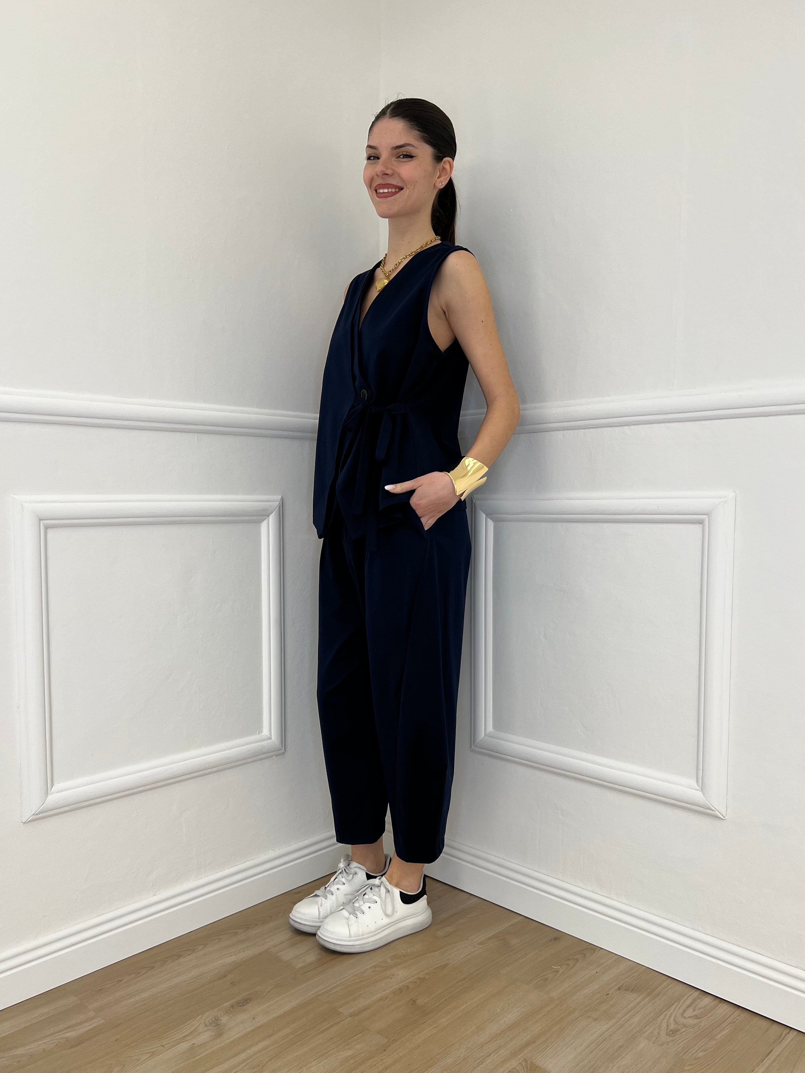 Gilet Fiocco Punto Milano 42144 Blu