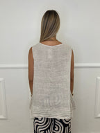 Canotta Over Lino 1178 Beige