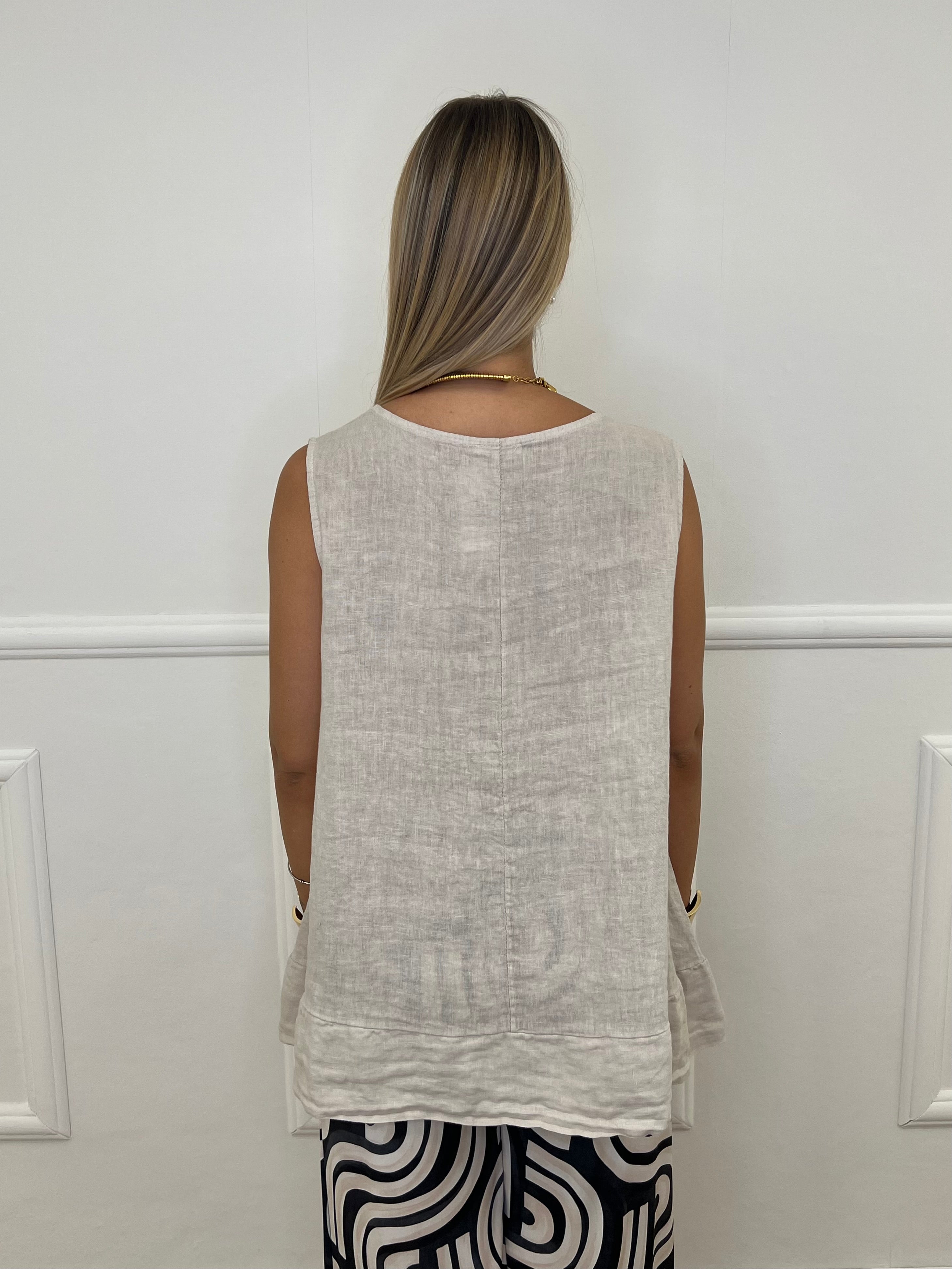 Canotta Over Lino 1178 Beige