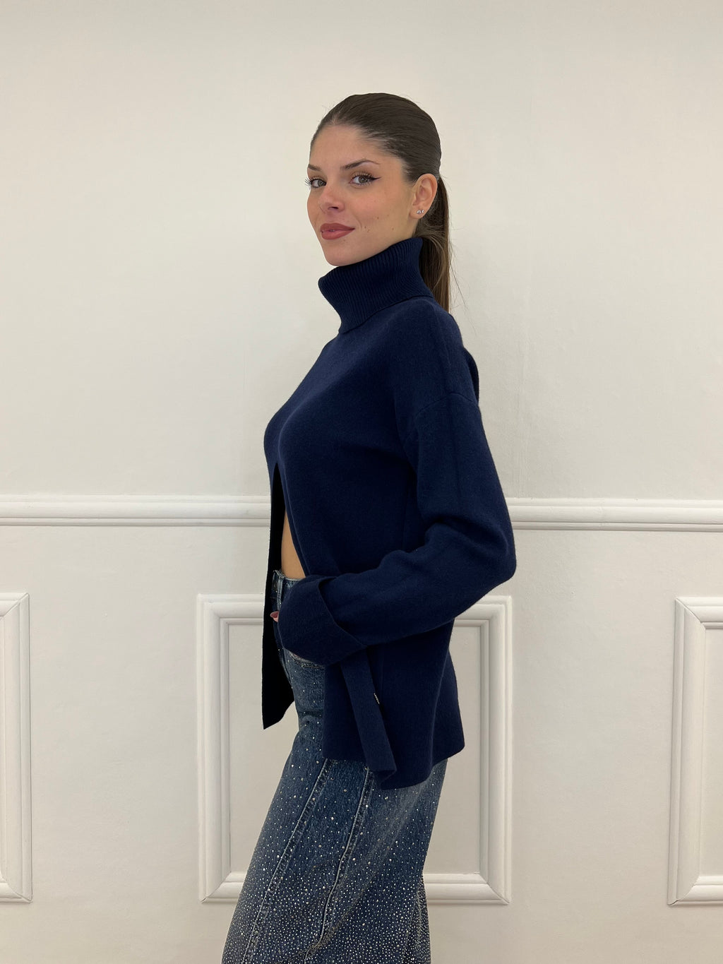 Maglia Spacco 10834 Blu