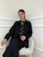 Camicia Overshirt in Twill A6262 Nero