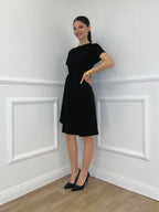 Vestito Con Drappeggio e Fiocco 4782 Nero