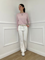 Pantalone Flare Cintura 26513 Bianco