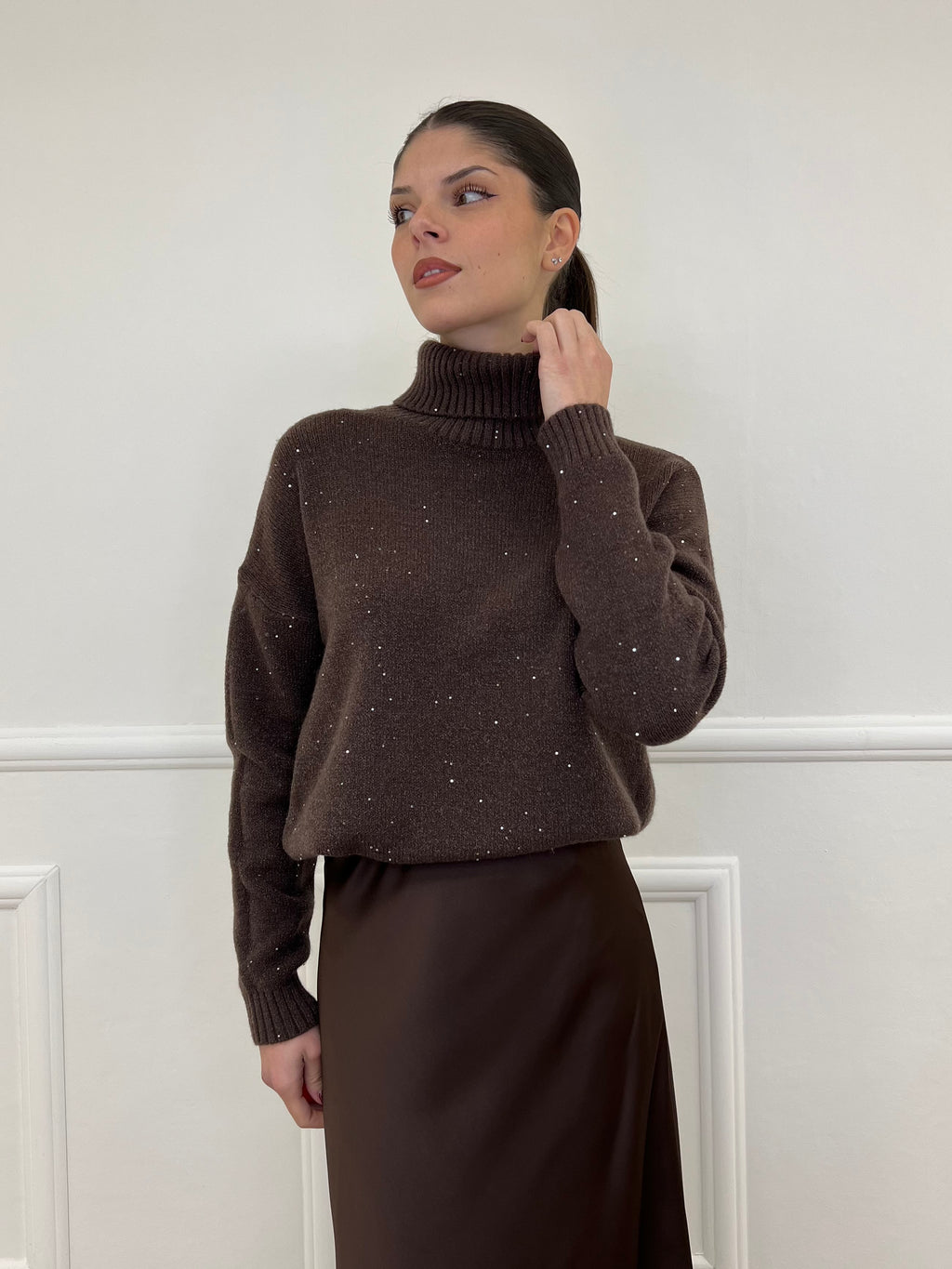 Dolcevita Micro Paillettes 25100 Marrone