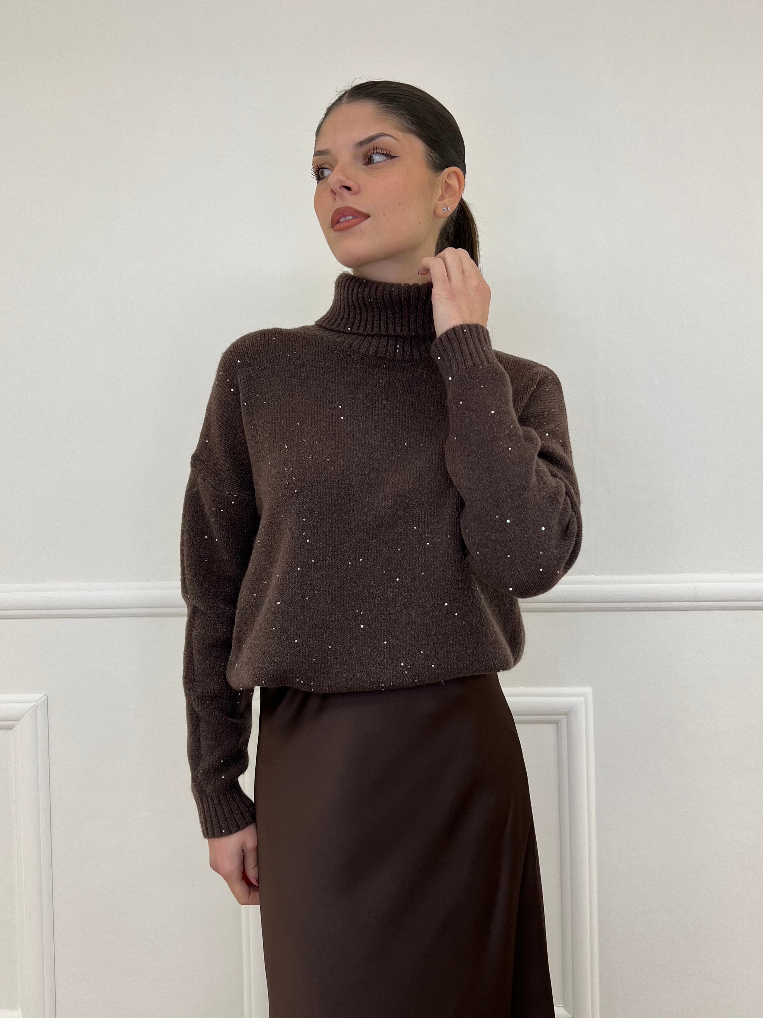 Dolcevita Micro Paillettes 25100 Marrone