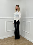 Camicia Pizzo Alamari 12314 Bianco