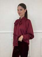 Camicia Satin Fiocco 4218 Bordeaux - Bazar Abbigliamento