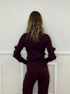 Maglia Maniche Goffrate 7867 Burgundy