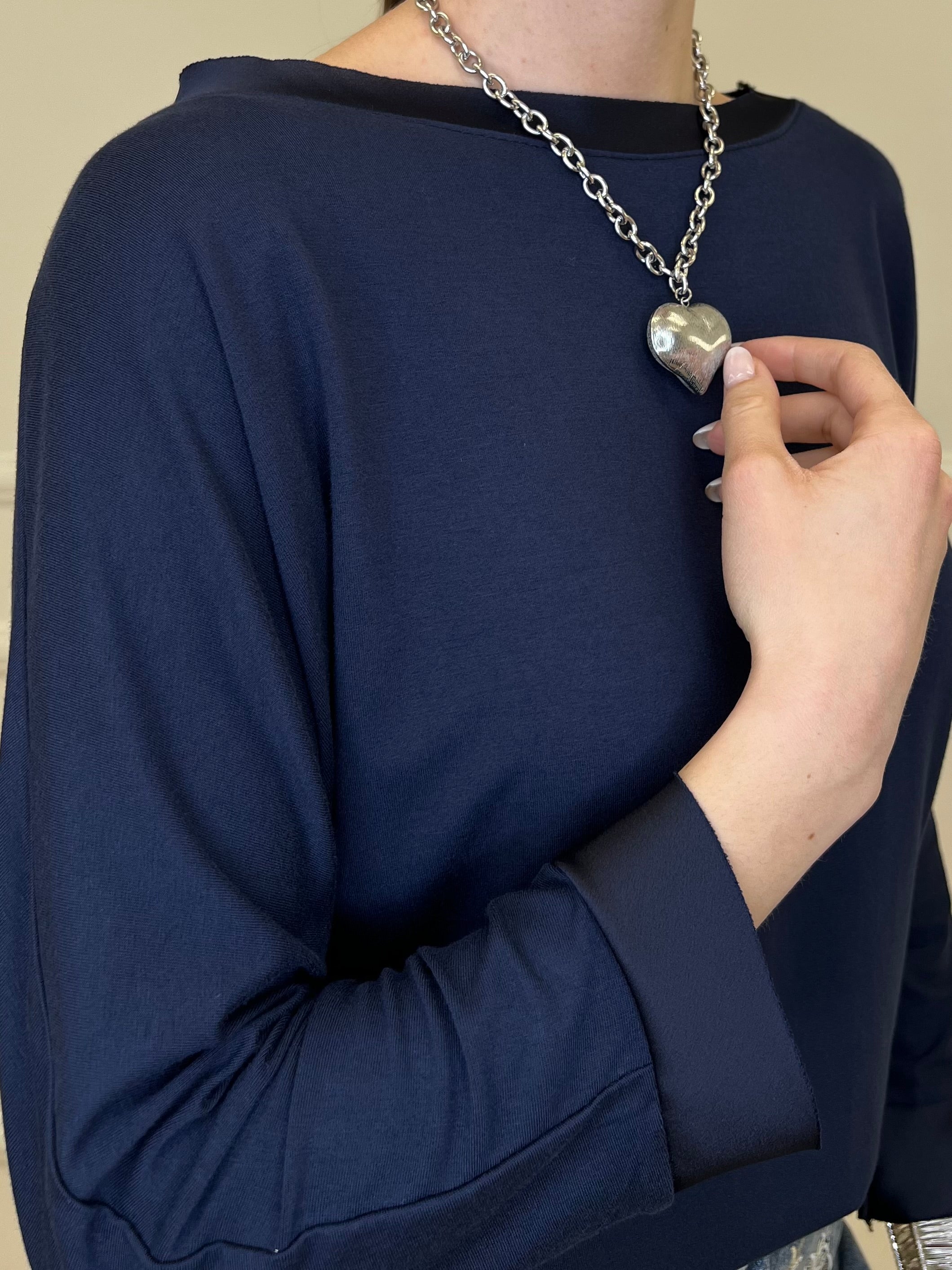 Maglia Barchetta Con Profili in Satin 43002