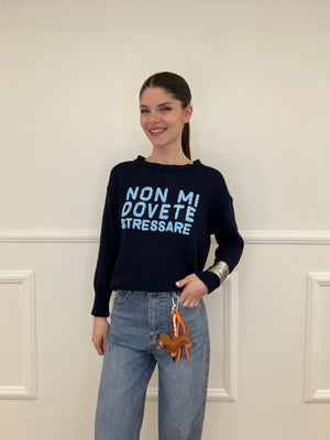 Maglia "Non Mi Dovete Stressare" 3695 Blu