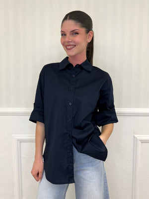 Camicia Over Basic 5081 Blu - Bazar Abbigliamento