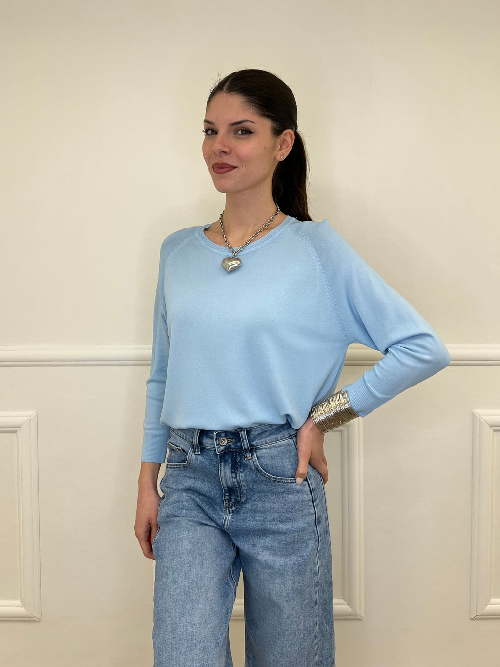 Maglia in Filo di Viscosa J185 Azzurro