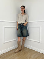 Camicia Over In Lino 1789 Beige