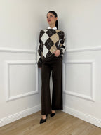 Jeans Palazzo T1001-1 Marrone