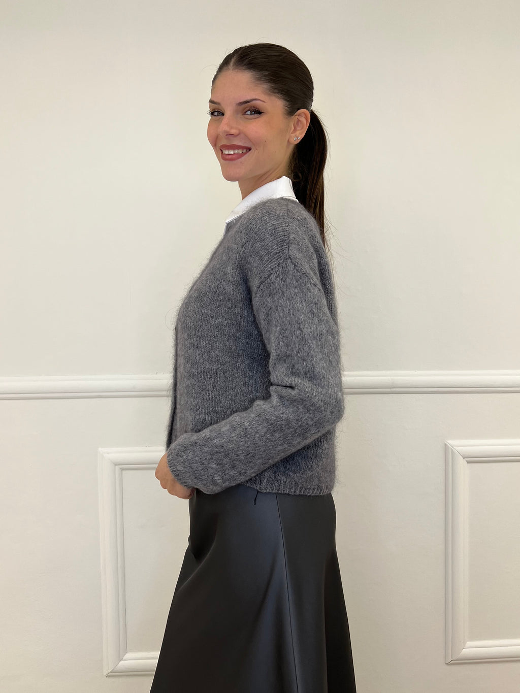 Cardigan Kid Mohair 5211 Grigio