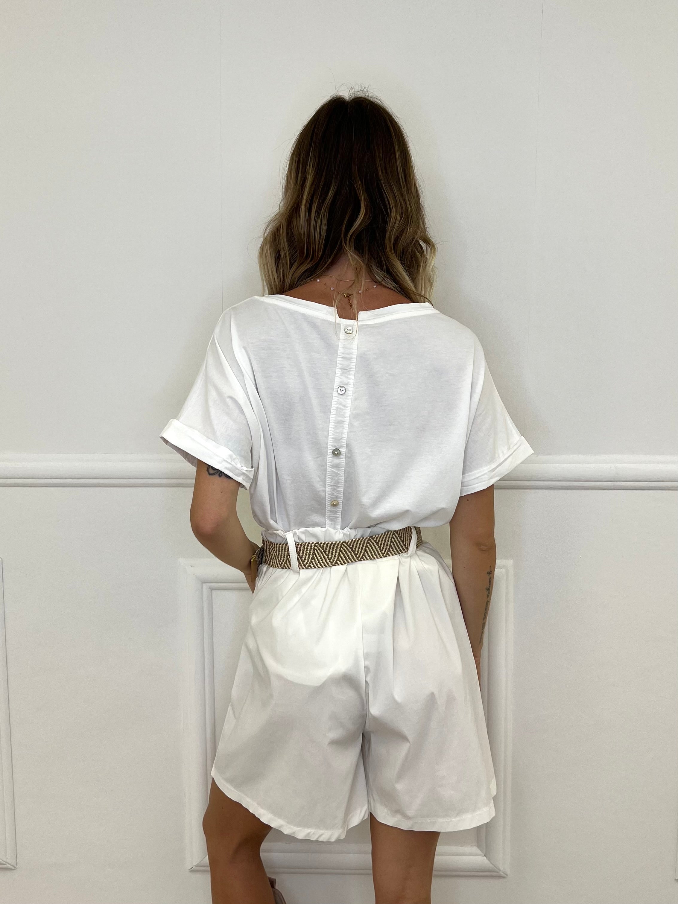 T-shirt Bottoncini 1302 Bianco