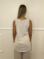 Canotta In Cotone e Lino 18653 Beige