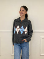 Maglia Shetland Losanghe 8612 Grigio